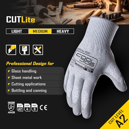 120 Pairs A2 PU Cut Resistant Safety Work Gloves with Grip (120 Count)