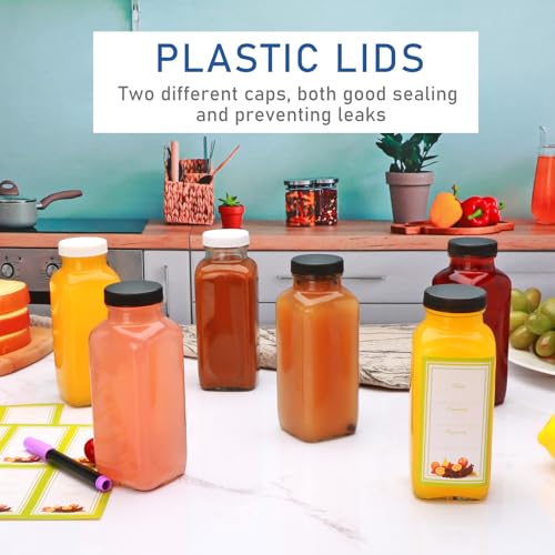 12PCS Juicing Bottles Reusable Glass (12 Count)