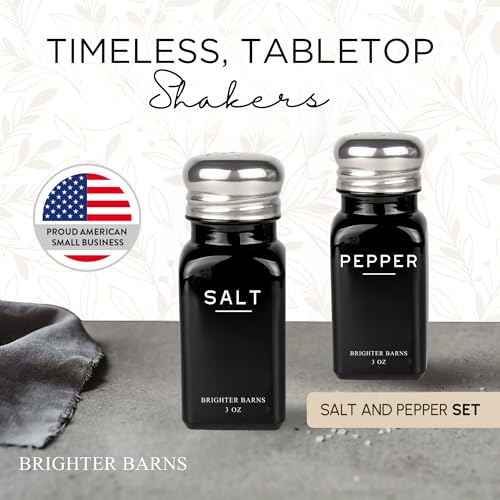 Black Salt and Pepper Shakers Set by Brighter Barns (2 Count)