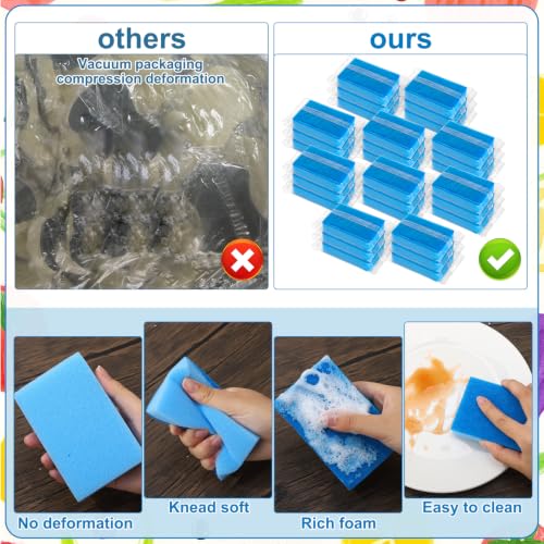 30 Pcs Individually Wrapped Sponges for Airbnb Apartment Blue (50 Count)