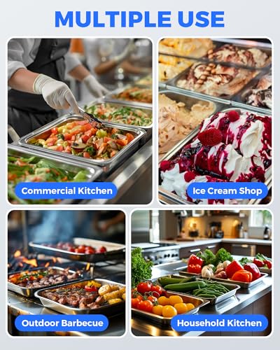 Stainless Steel Steam Table Hotel Pans Set 1 (5.98 Count)