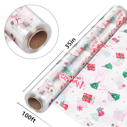 100 ft Christmas Cellophane Wrap Roll (291.67 Sq Ft)