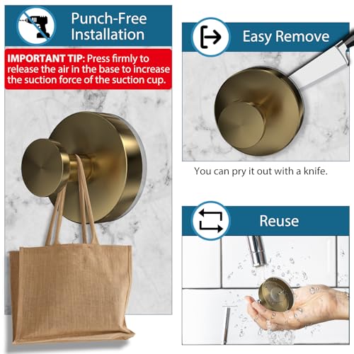 Suction Cup Hooks for Shower (4 Count)