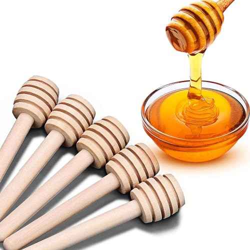 Wooden Honey Dipper Stick Collecting Dispensing Drizzling Jam Portable Wedding Party