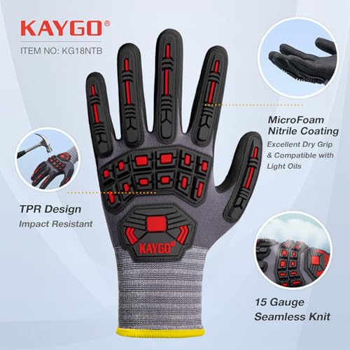 Impact Resistant Work Gloves (3 Count)