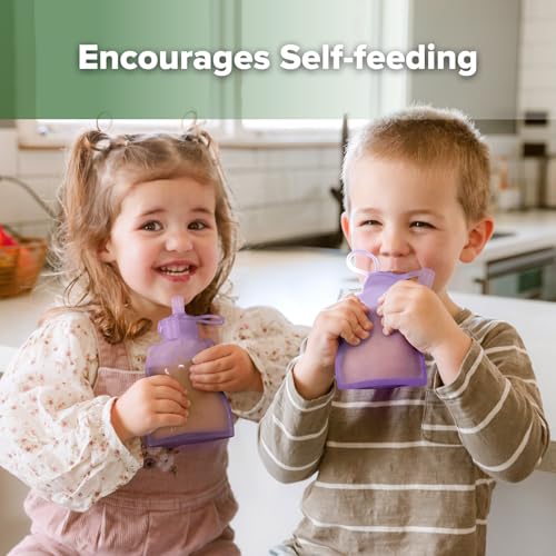 Refillable Silicone Baby Food Pouch (4 Count)