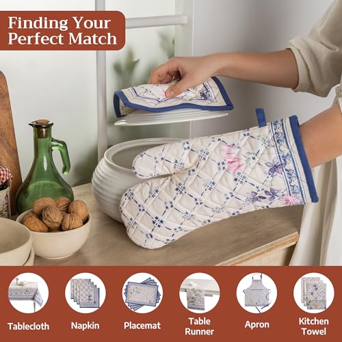 100% Cotton Oven Mitt & Pot Holder Set