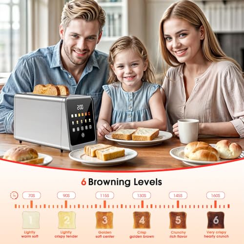 2 Slice Toaster Smart Touchscreen Wide Slot with Bagel Mode