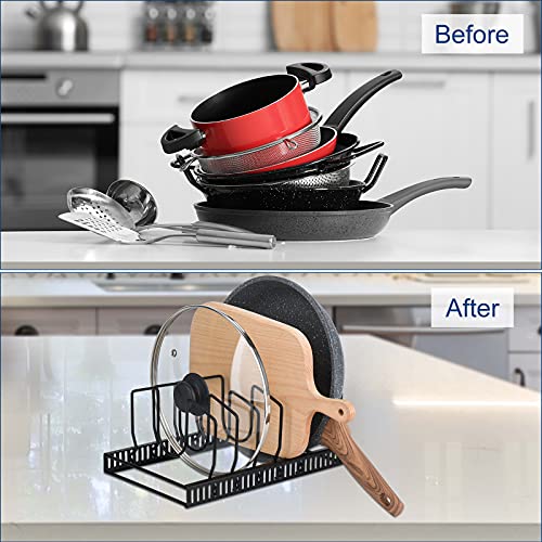 Pot Lids Organizer Rack for Cabinet and Countertop