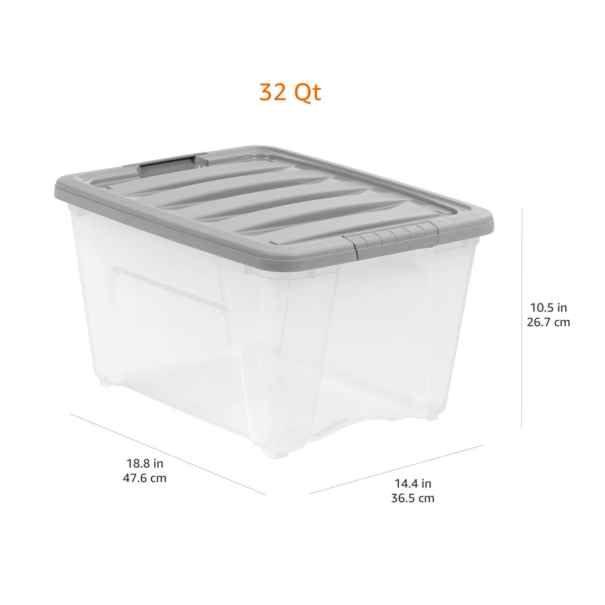 Plastic Storage Containers with Secure Latching Lids (6 Count)