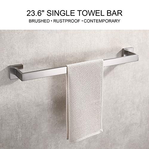 23.6 Inch Black Single Towel Bar Rack