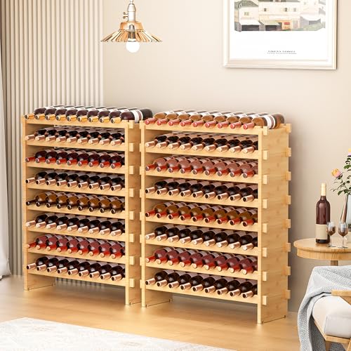 Bamboo Stackable Wine Rack (72 Count)