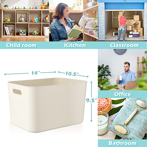 White Plastic Storage Bins (10 Count)