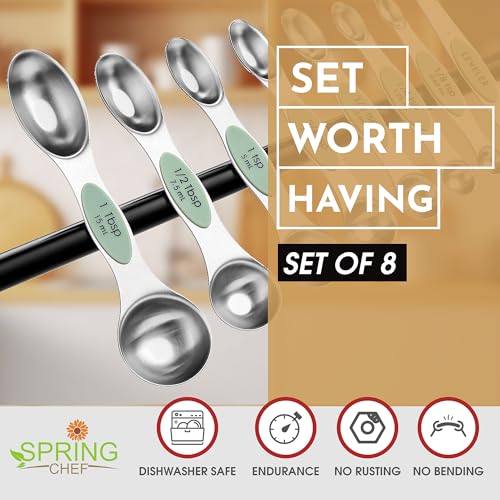 Stainless Steel Magnetic Measuring Spoons Set of 8 (8 Count)