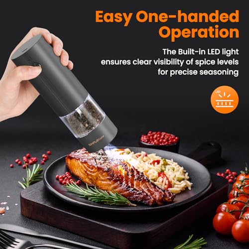 Electric Rechargeable Salt and Pepper Grinder Set (2 Count)