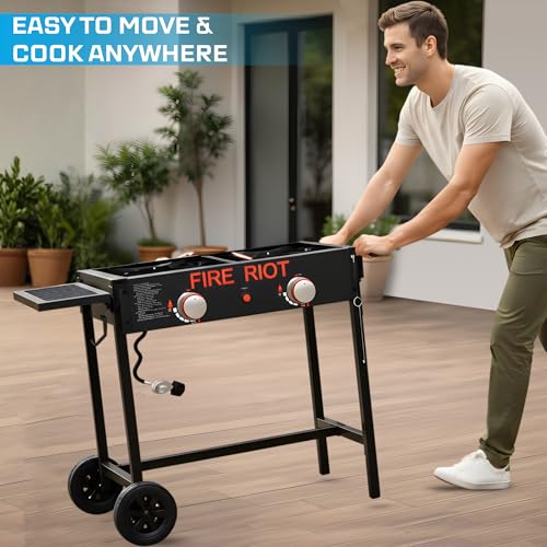 36QT Outdoor Propane Deep Fryer with Rolling Cart (2 Count)