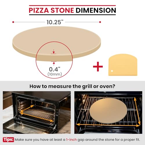 10.25" Round Pizza Stone for Oven