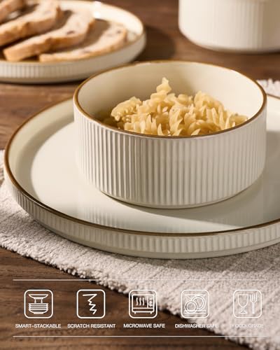 Star Stoneware Dinnerware Sets with Pasta Bowls (16 Count)