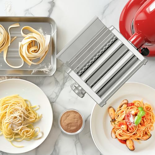 3-in-1 Pasta Attachment for KitchenAid Stand Mixer, Stainless Steel