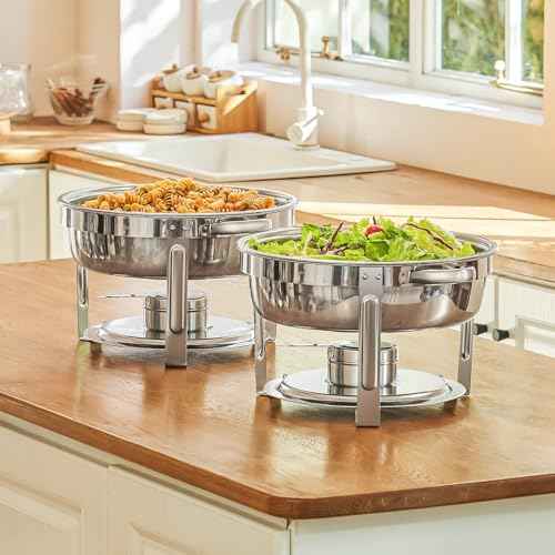 2pcs 5QT Round Chafing Dish Buffet Set