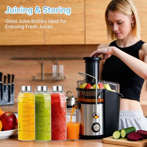 Glass Juice Bottles 4 Pack 12 oz (4 Count)