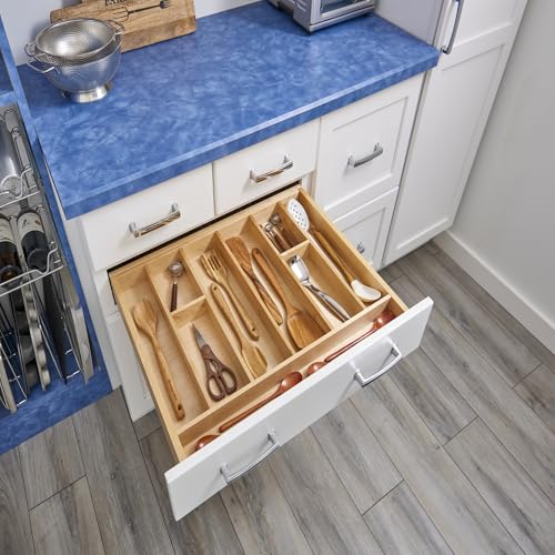 Trim-to-Custom-Fit Silverware Drawer Insert Divider Organizer