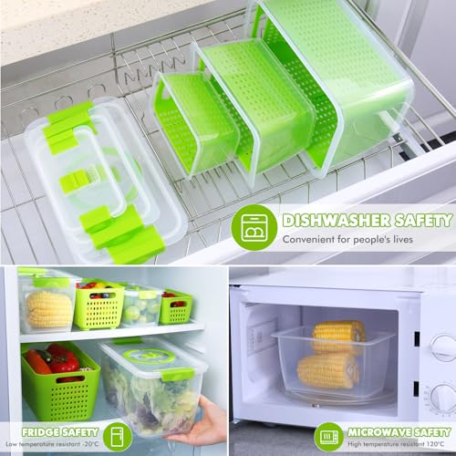 Produce containers for fridge (135.2561 Fl Oz)