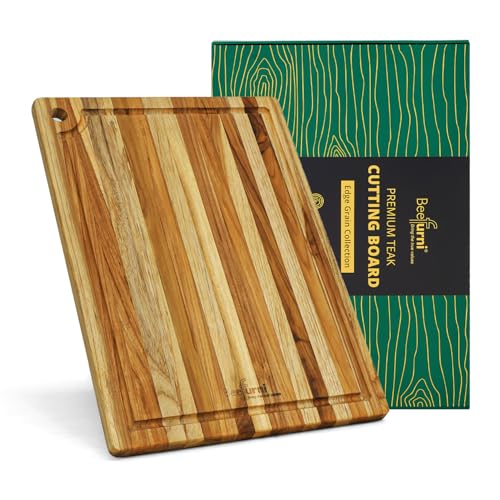 Teak Wood Board with Juice Groove & Hanging Hole