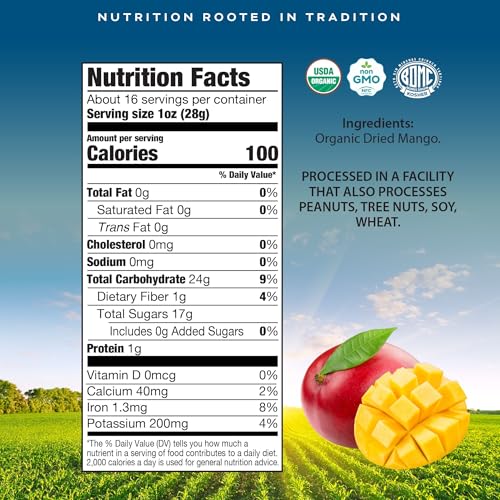 CROP BY POP Organic Sun Dried Mango Slices (16 Ounce)