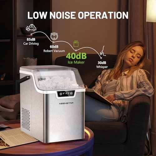Nugget Countertop Ice Maker with Soft Chewable Ice 40Lbs