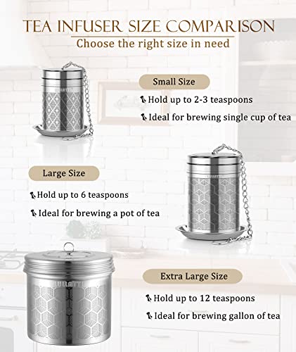 1 Pack Large Tea Infuser 304 Steel Fine Mesh for Teapots & Mugs