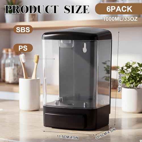 6 Pcs Wall Mounted Soap Dispenser (6 Count)