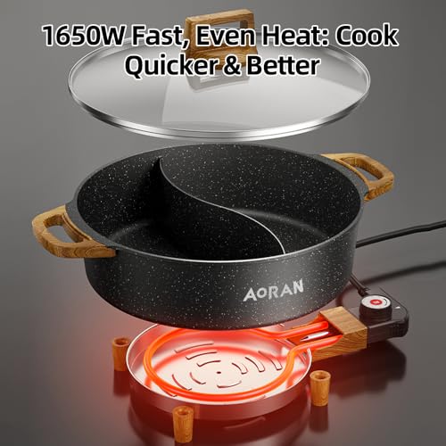 AORAN Electric Hot Pot with Divider