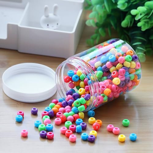 6 Pack 10 oz Plastic Jars Containers with Lids Wide (6 Count)