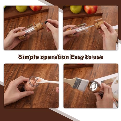 2 Pack 5.5 Inch Wood Salt and Pepper Grinder Set (2 Count)