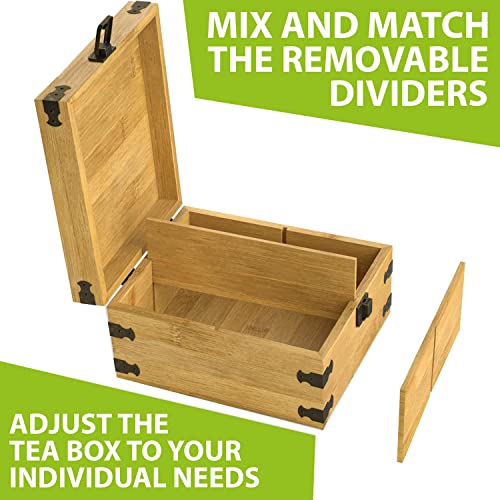 Bamboo Tea Organizer Box Chemical Free Eco