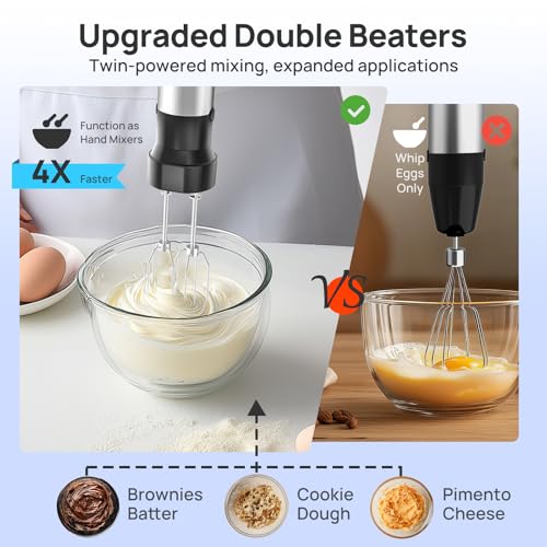 4-in-1 Immersion Blender Handheld Max 1100W, Trigger Speed Control