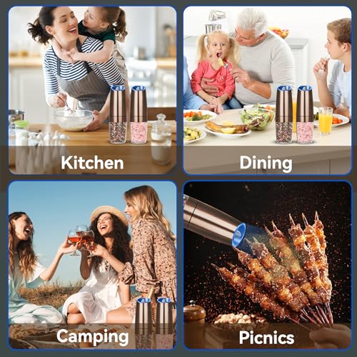 Battery Operated Gravity Salt And Pepper Grinder Set (2 Count)