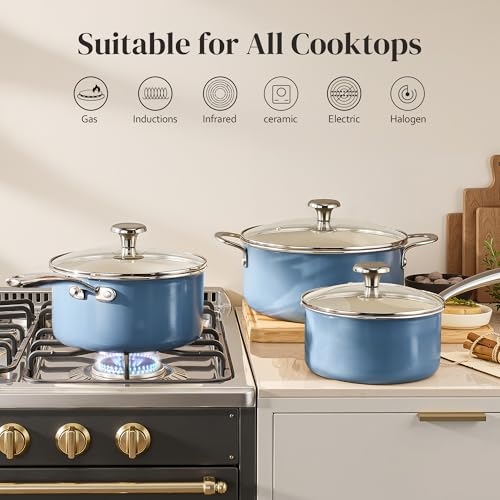 Ceramic Stock Pots Set 5QT