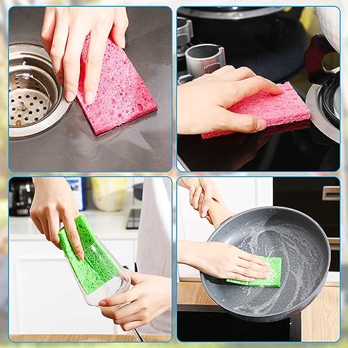 200 Pieces Compressed Wood Pulp Dish Sponges for Kitchen