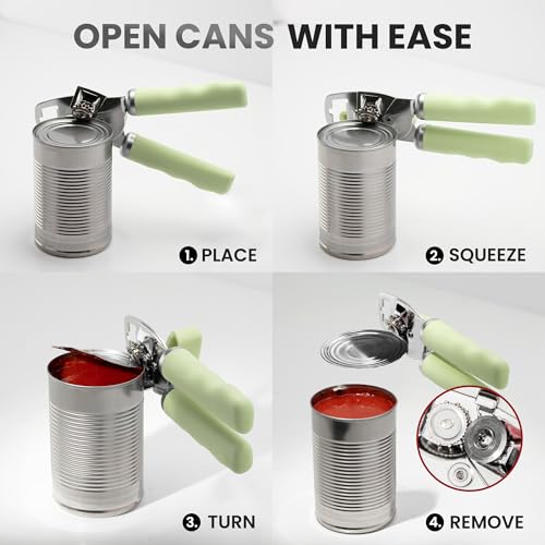Heavy Duty Stainless Steel Can Opener Manual with Bottle Opener