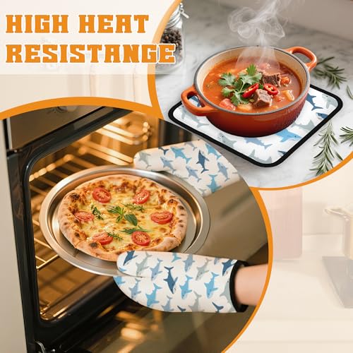 Cute Shark Oven Mitts and Pot Holders Set (4 Count)