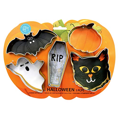 Halloween Cookie Cutter 5 Piece Gift Set. Includes Bat (5 Count)