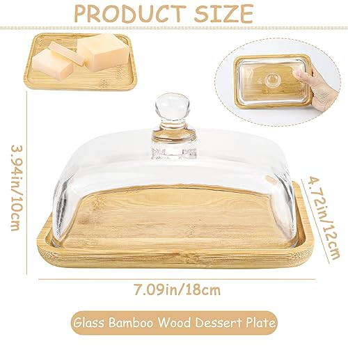 Crystal Clear Glass Butter Dish with Lid Butter Holder Container for Butter