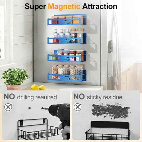 Magnetic Spice Rack for Refrigerator (4 Count)