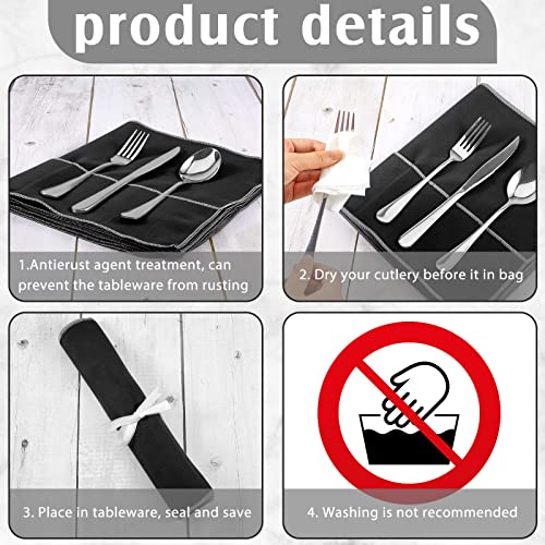6 Pcs Anti Tarnish Silverware Storage Bags Felt