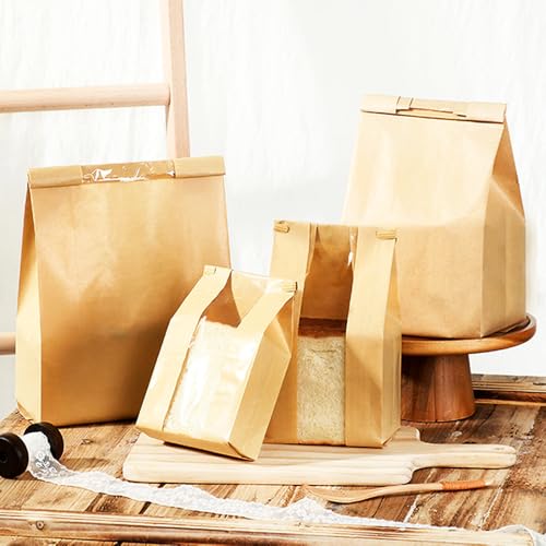 Paper Bread Bags with Window for Home Sourdough Loaf Gift Giving (30 Count)