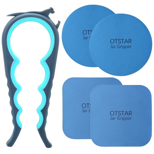 Jar Opener with Gripper Pads for Weak Hands