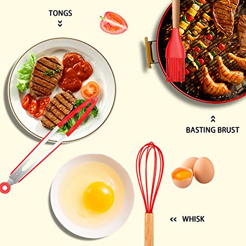 Silicone Cooking Kitchen Utensils Set (17 Count)