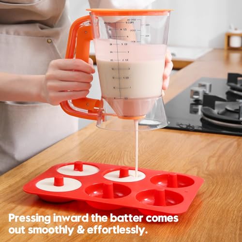 Pancake Batter Dispenser 5 Cup with Sturdy Handle (40 Ounce)
